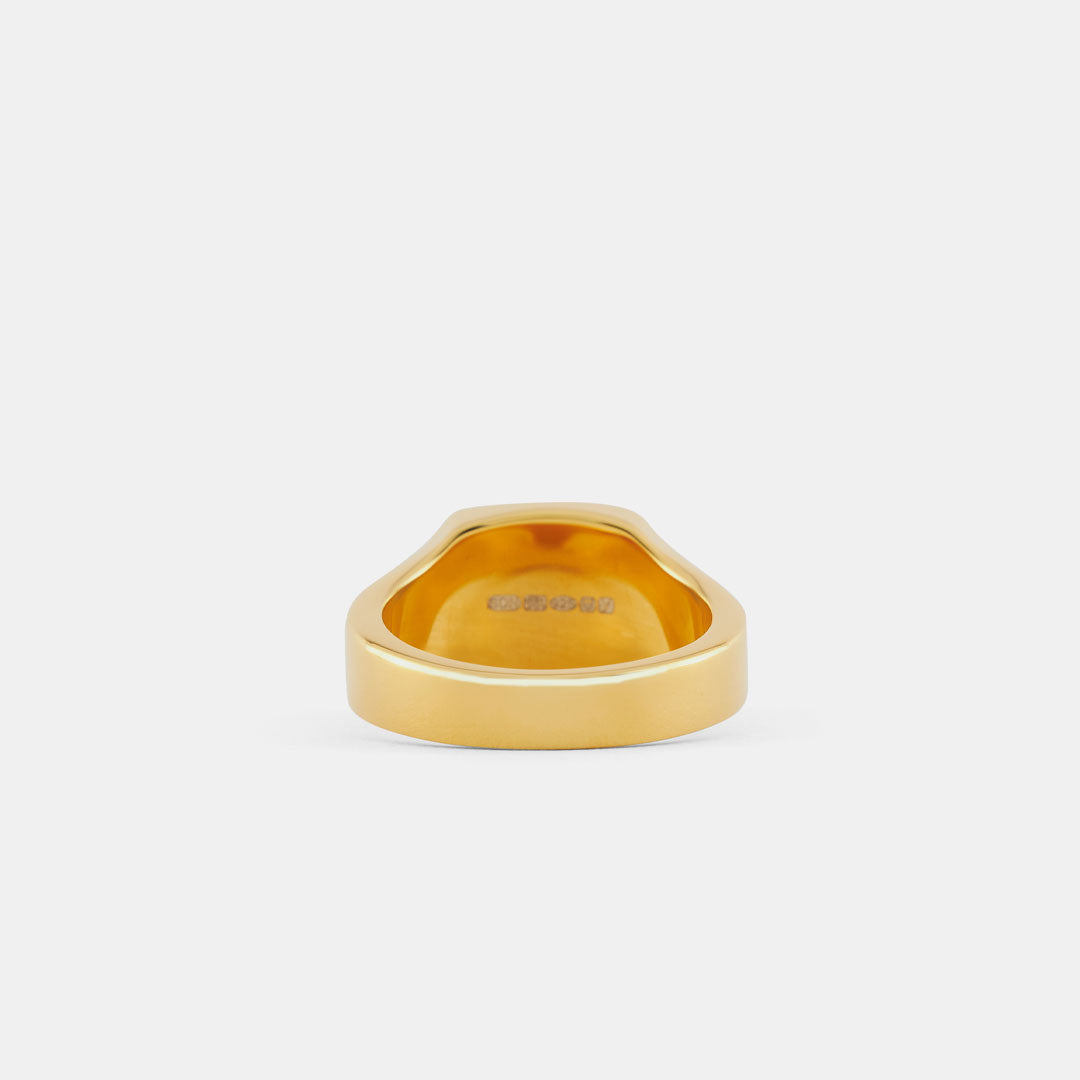 Gold Cushion Malachite Ring