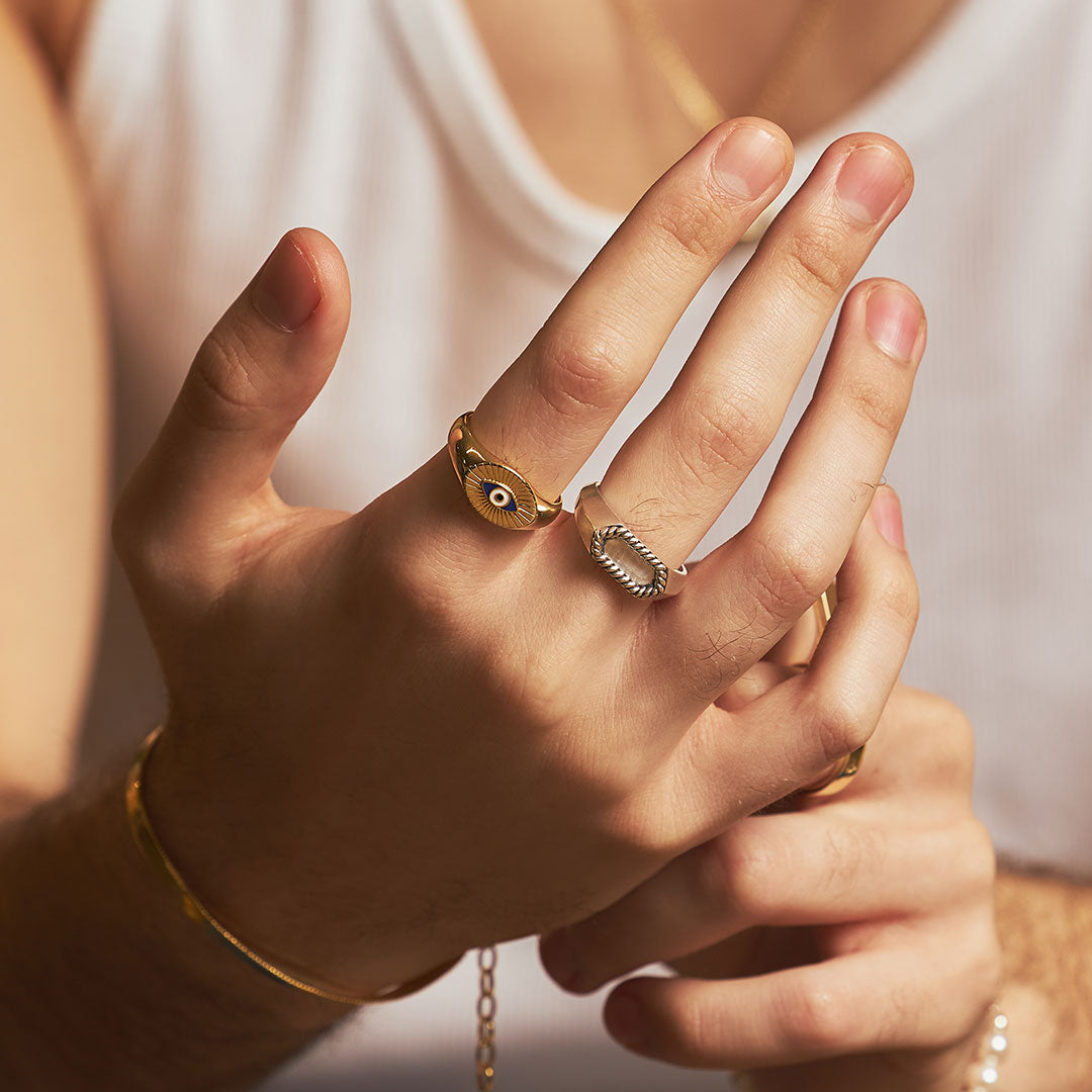 Silver Rope Bevel Ring