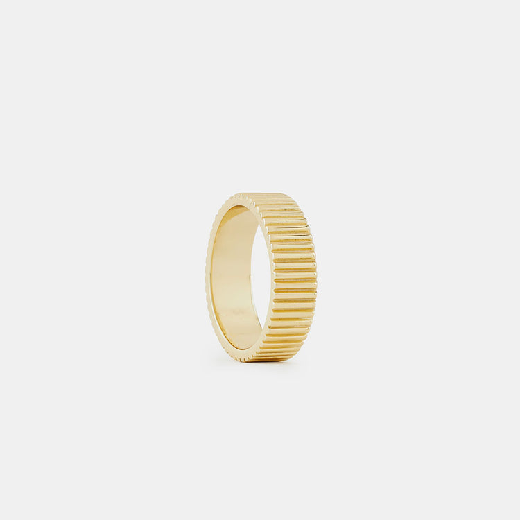 Gold Plated Silver Ridge Band Ring