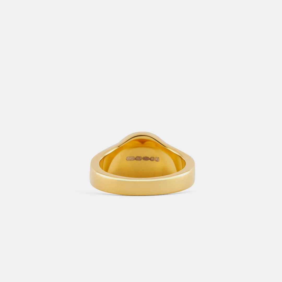 Gold Round Mother of Pearl Ring