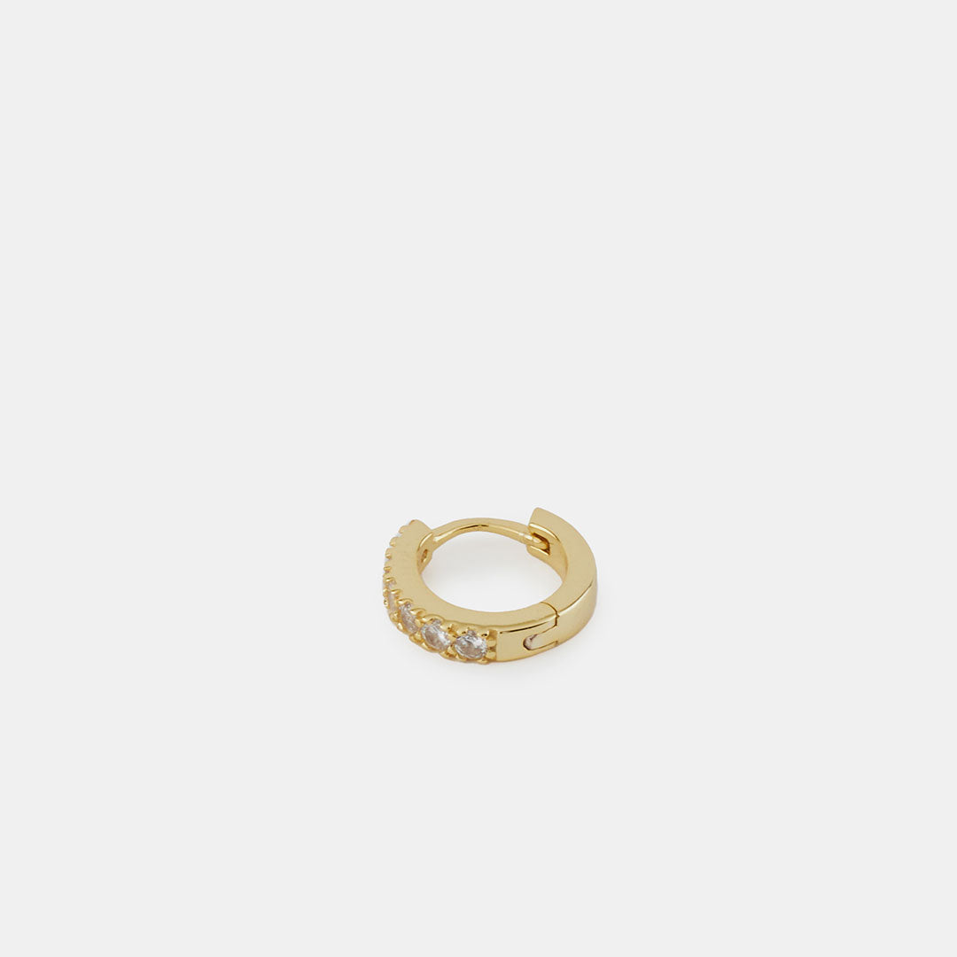 Gold Zirconia Hoop Earring