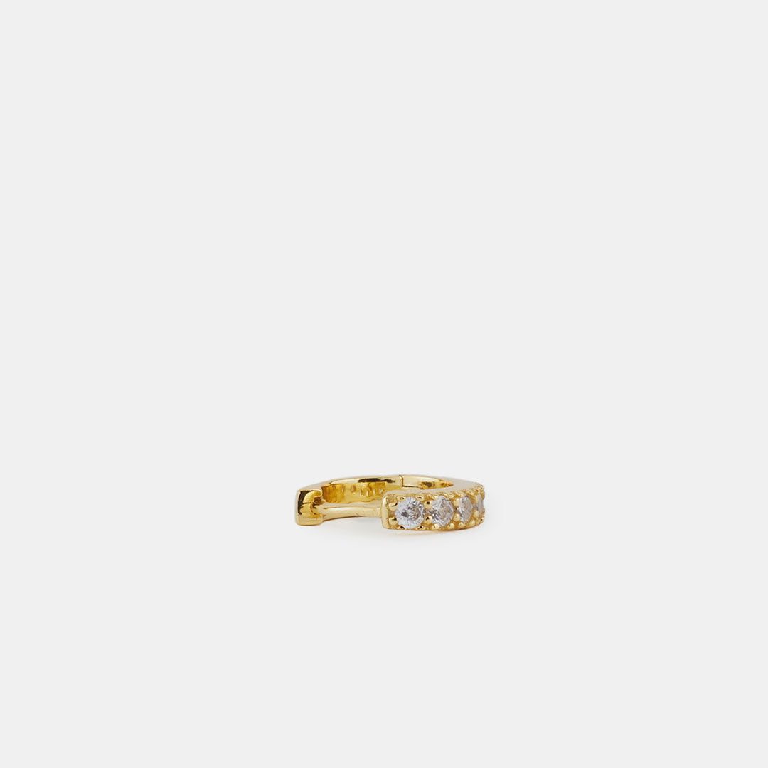 Gold Zirconia Hoop Earring