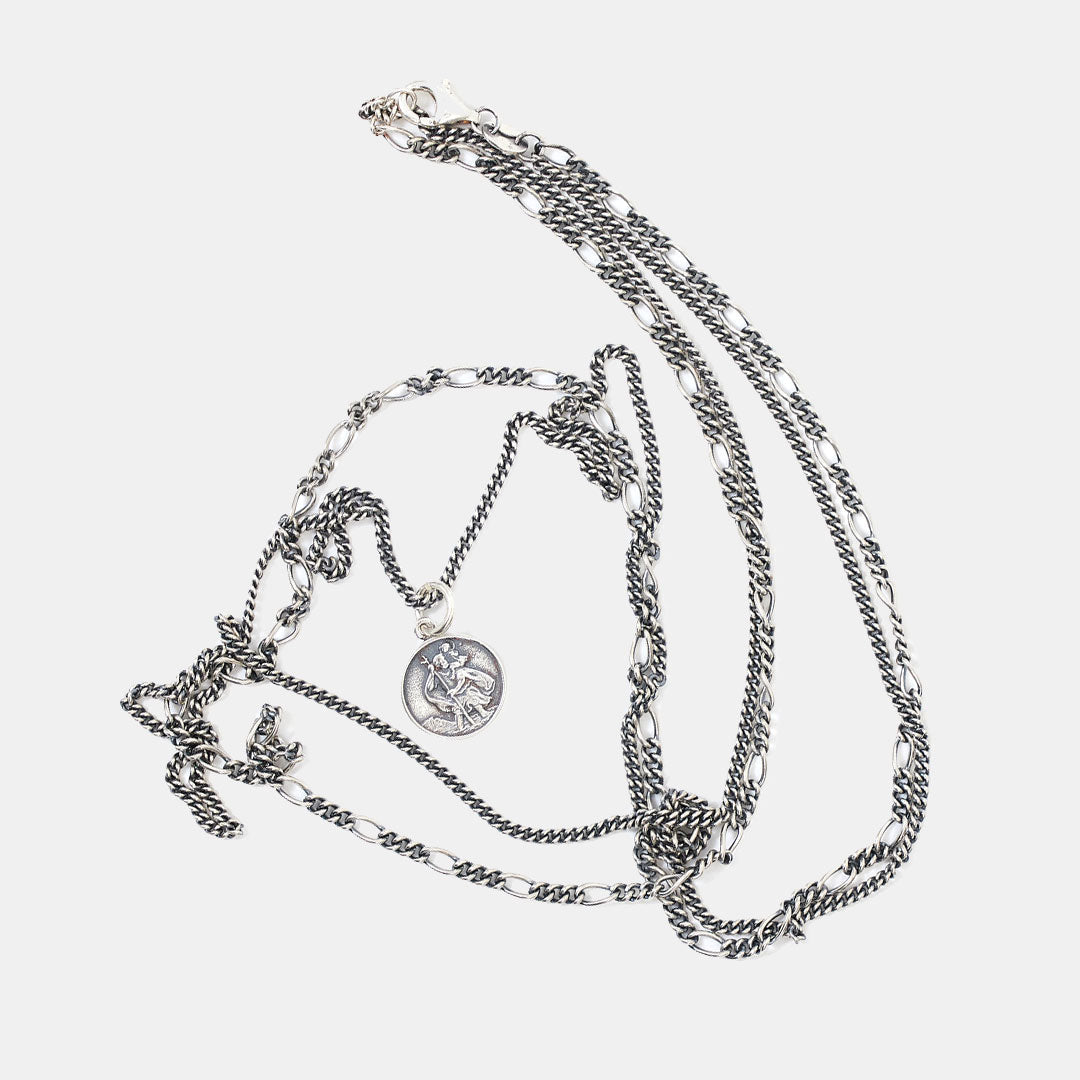 Silver St Christopher Multi Chain Necklace - Serge DeNimes