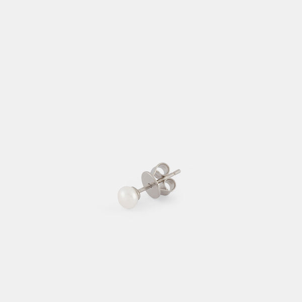 Silver Pearl Stud Earring