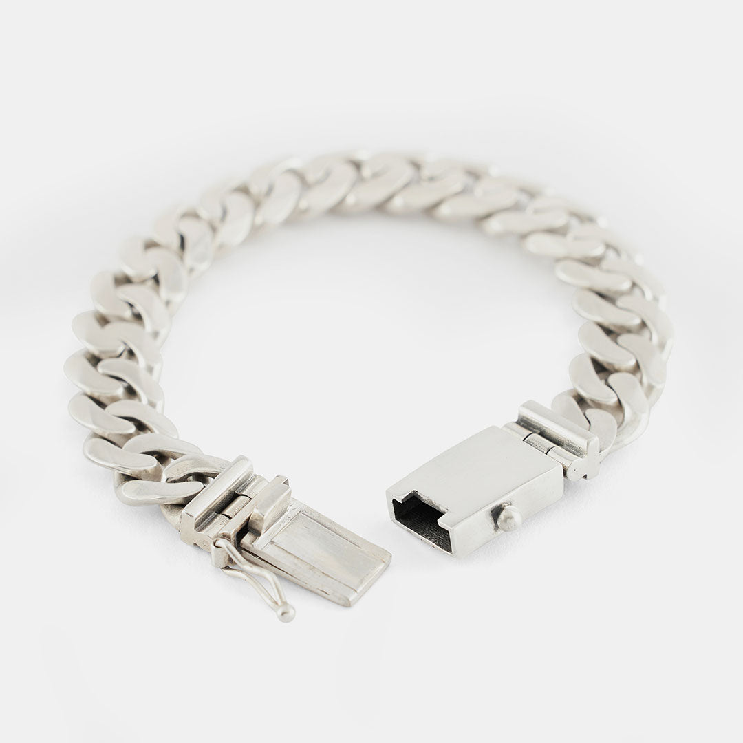 Silver 12mm Curb Bracelet