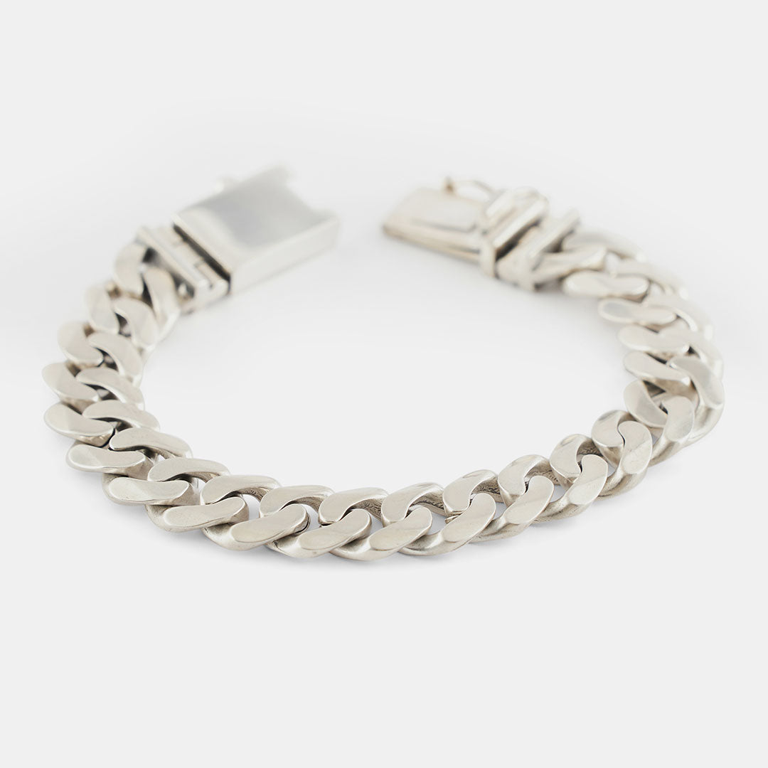 Silver 12mm Curb Bracelet