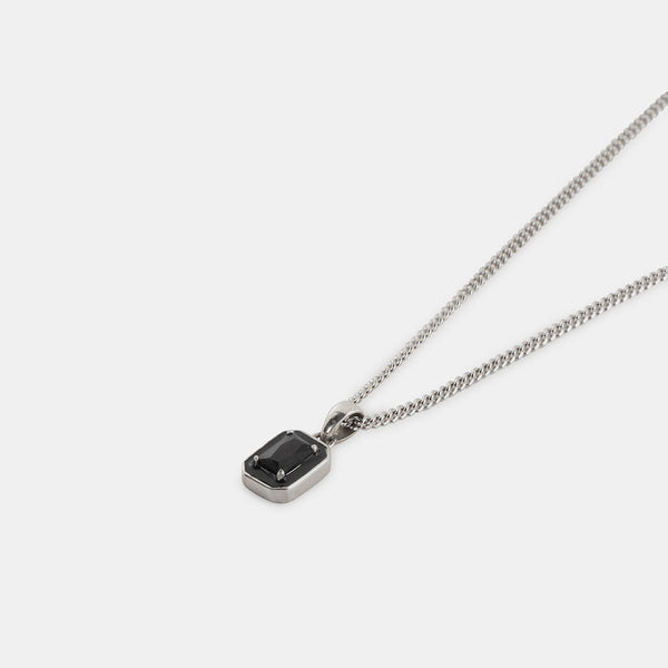 Silver Black Blush Necklace