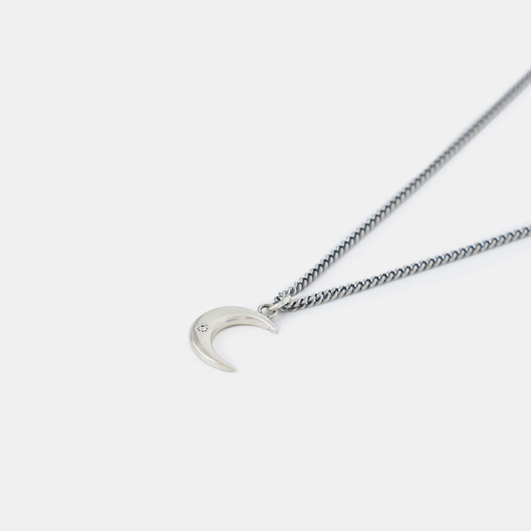 Silver Crescent Moon Necklace - Serge DeNimes