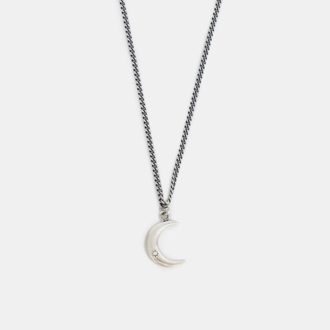 Silver Crescent Moon Necklace - Serge DeNimes