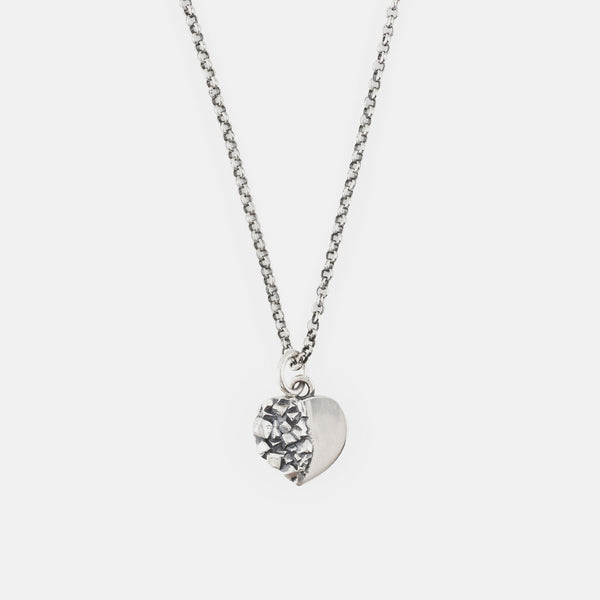Silver Cubic Heart Necklace