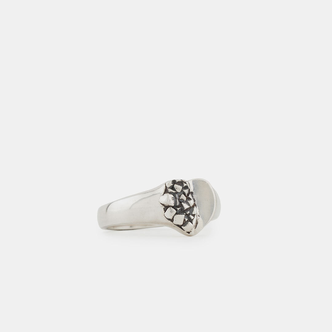 Silver Cubic Heart Ring