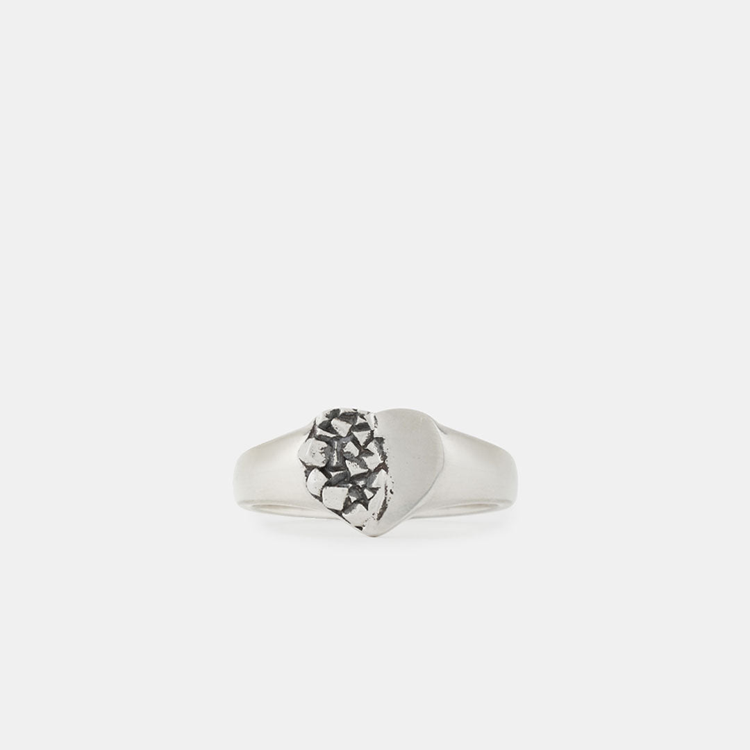 Silver Cubic Heart Ring