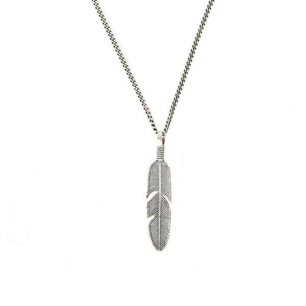 silver 925 feather necklace フェザー Feather Necklace 925 Sterling Silver Feather Feather Pendant