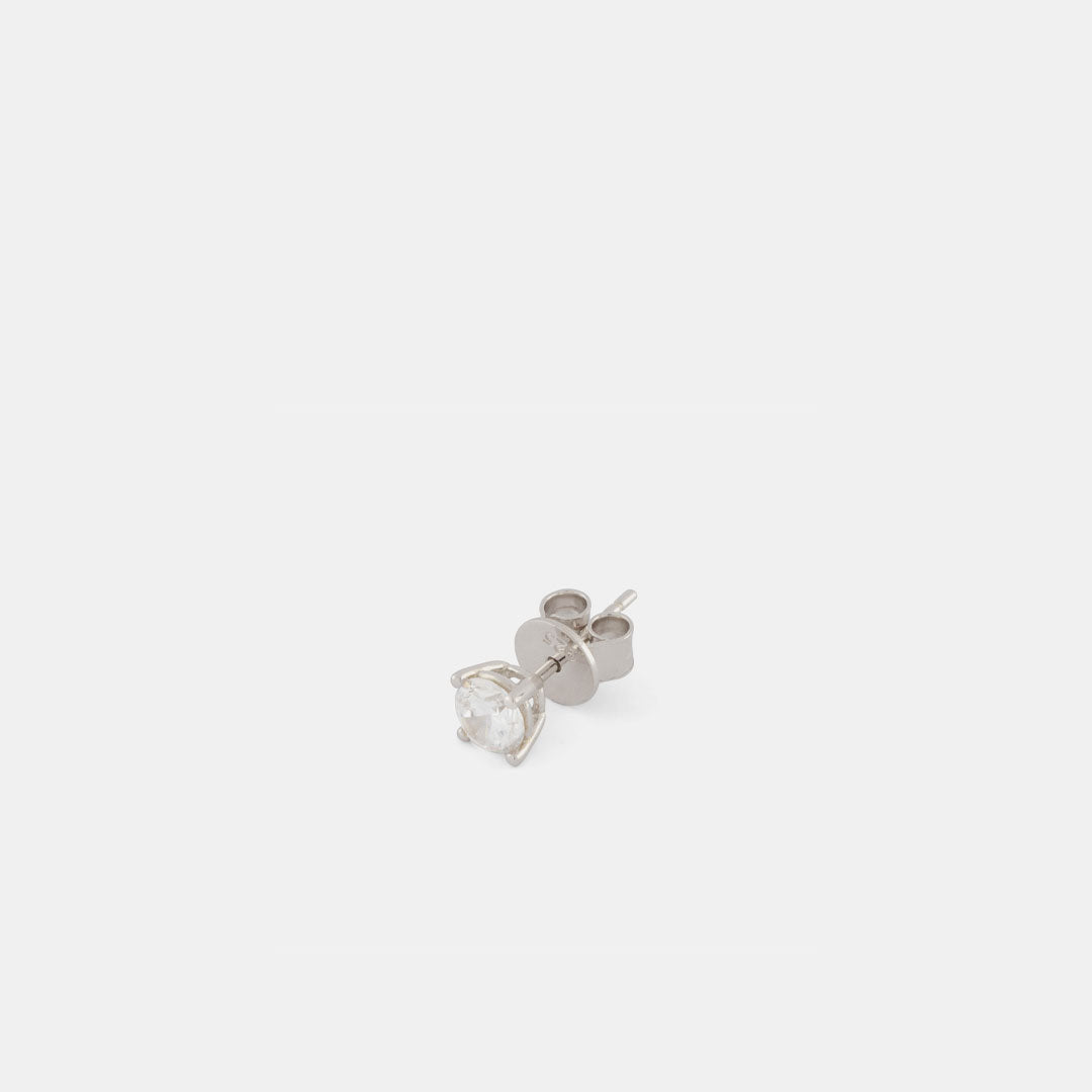 Silver Gem Stud Earring