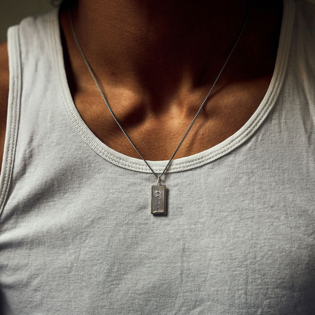 Silver Ingot Pendant Necklace