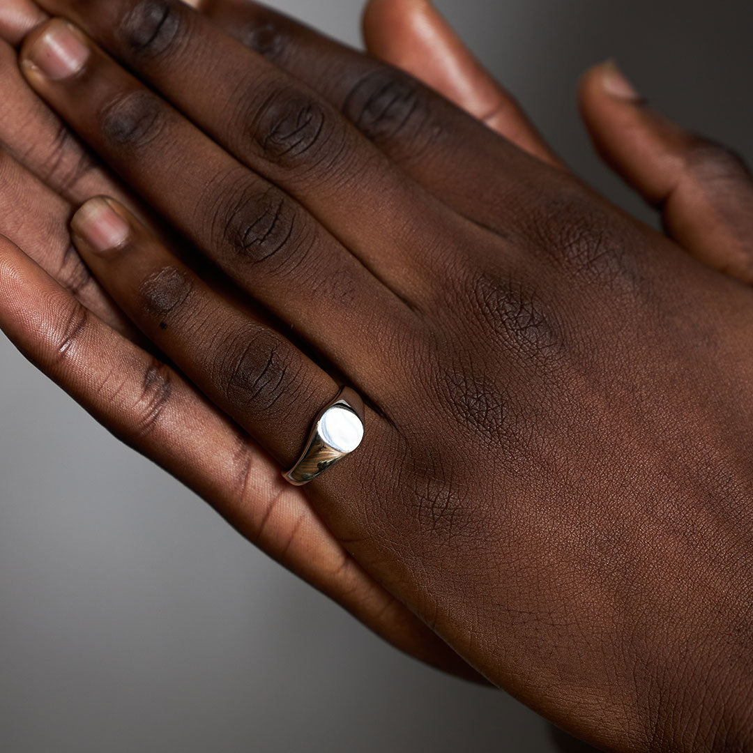 Silver Oval Signet Ring