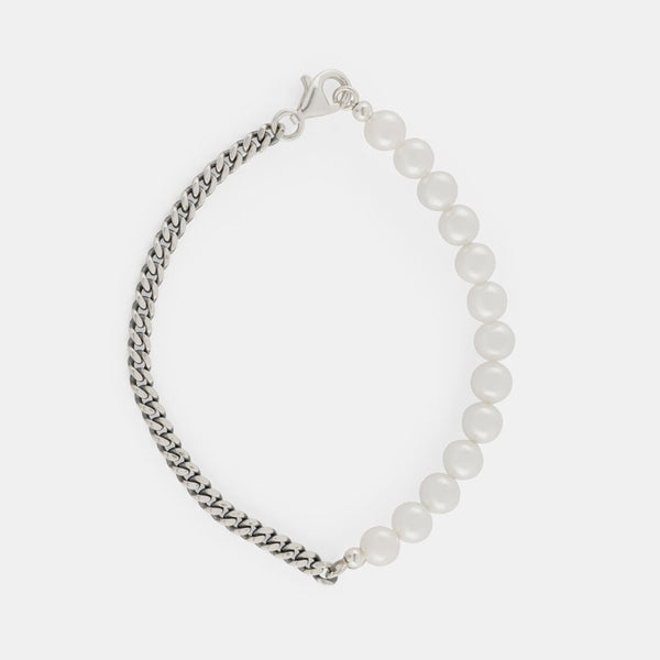 Silver Pearl Chain Bracelet