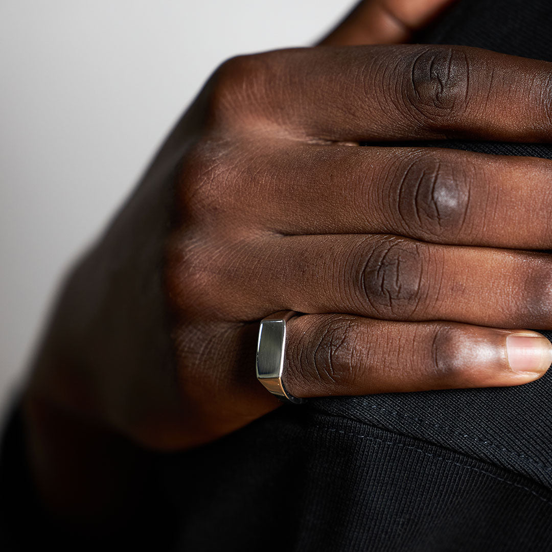 Silver Rectangle Signet Ring