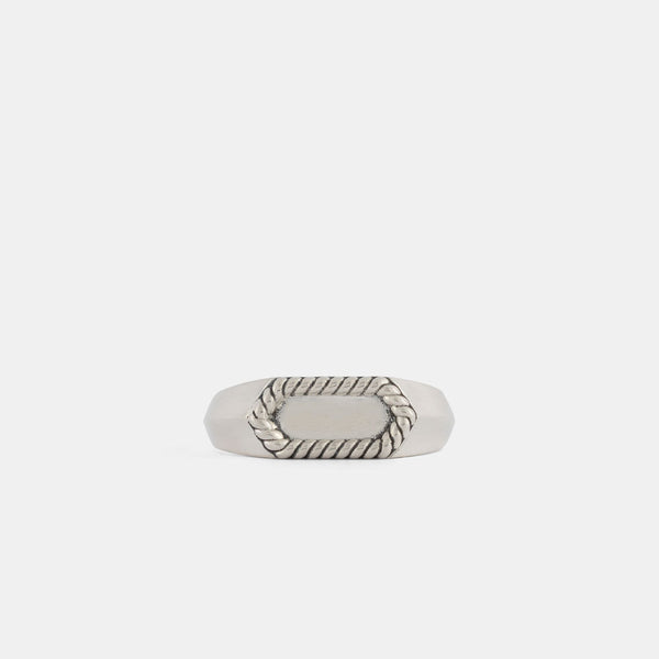 Silver Rope Bevel Ring