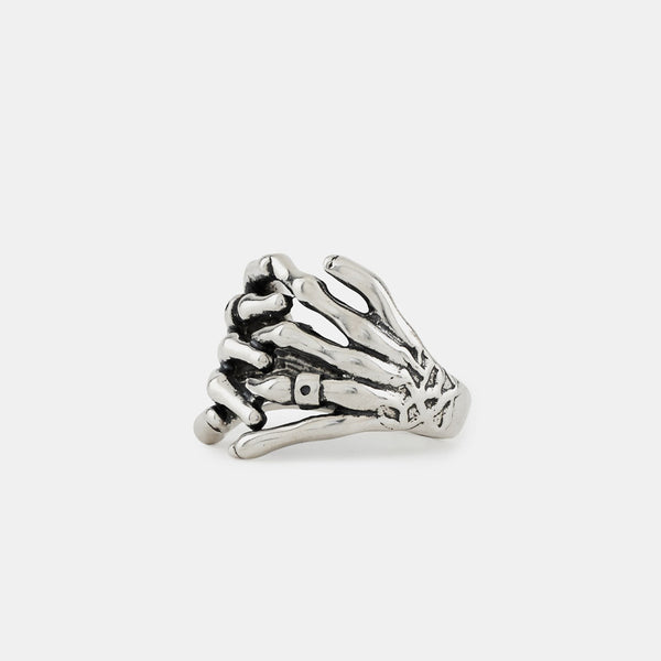 Silver Skeleton Hands Ring