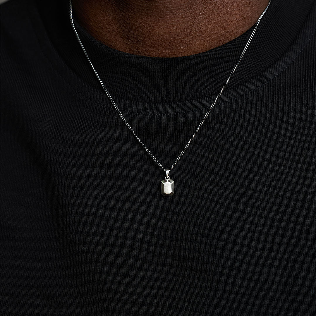 Silver Solid Gem Necklace