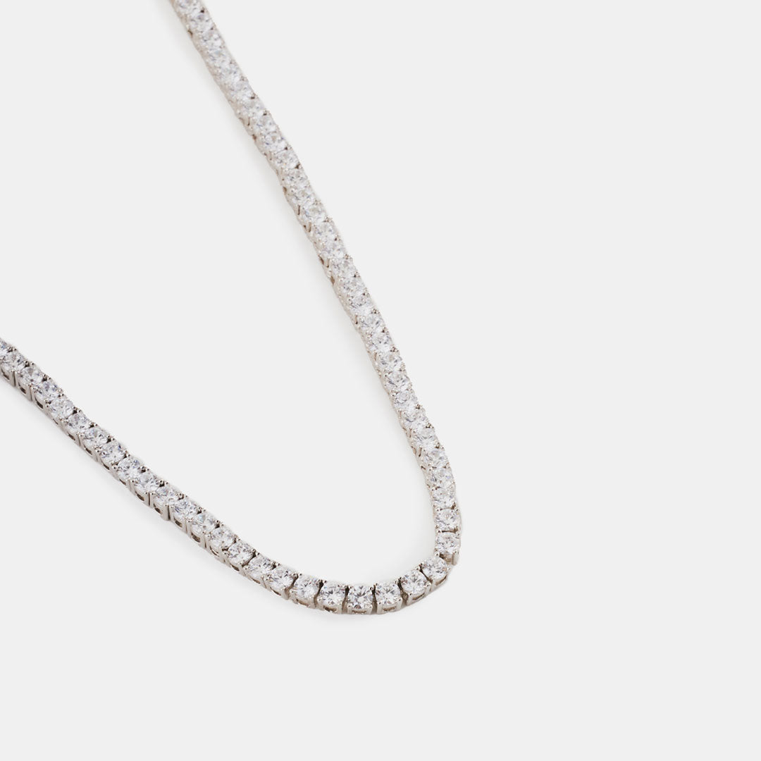 Silver Tennis Chain Necklace SergeDeNimes US