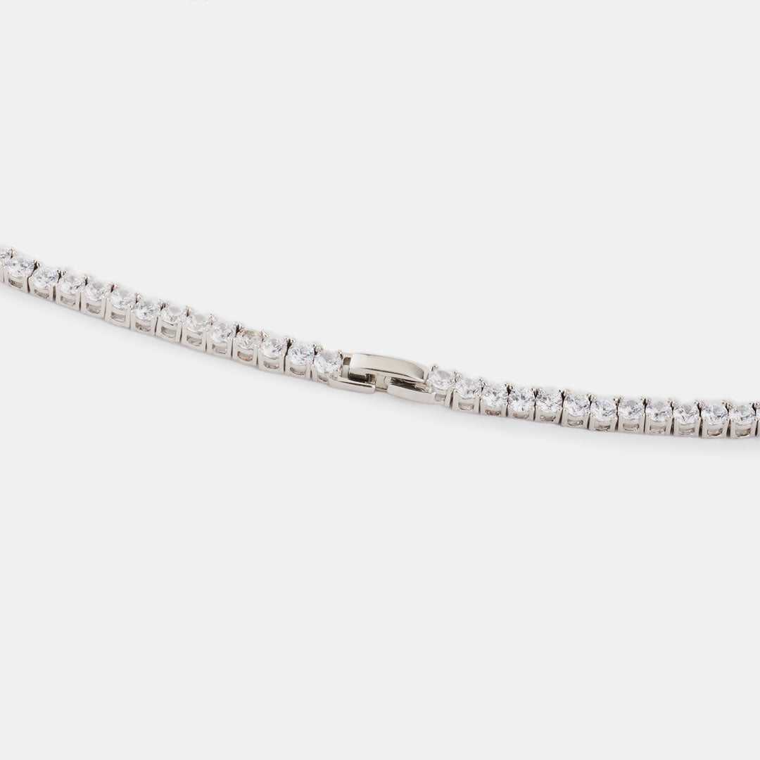 Silver Tennis Chain Necklace