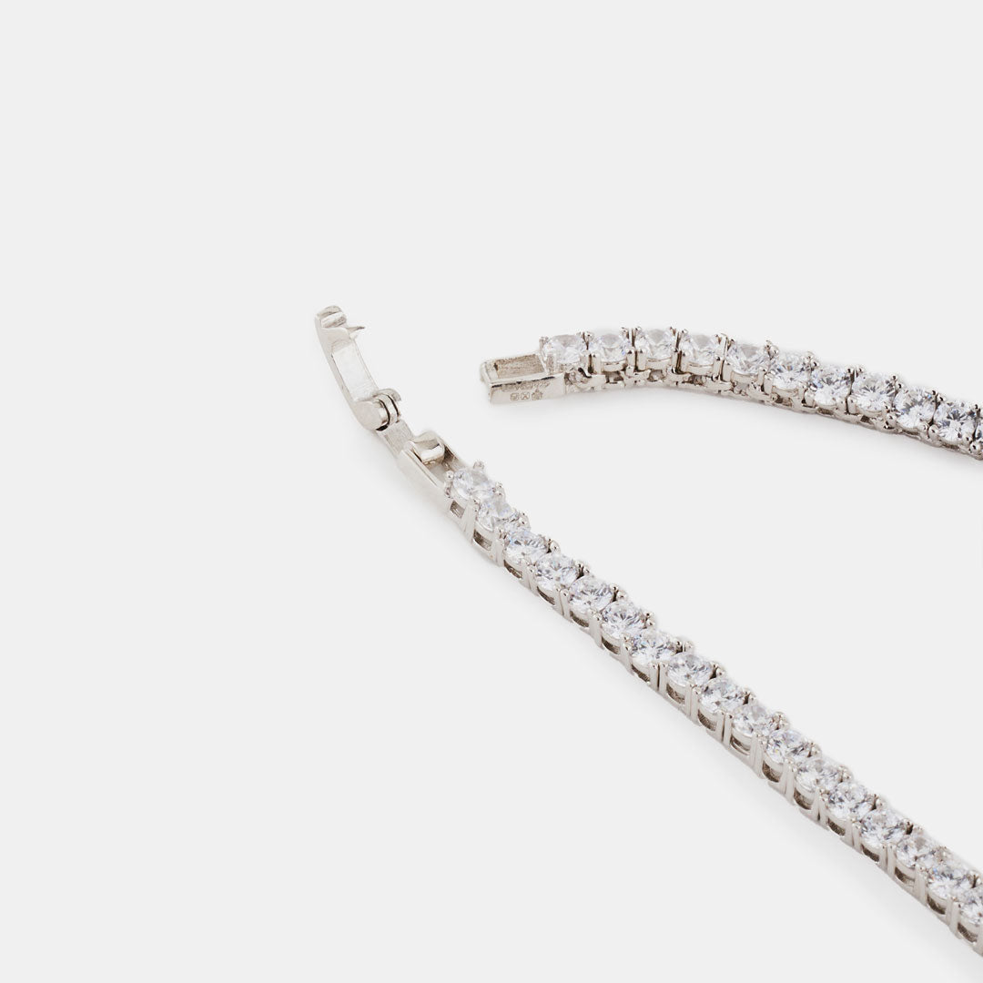 Silver Tennis Chain Necklace