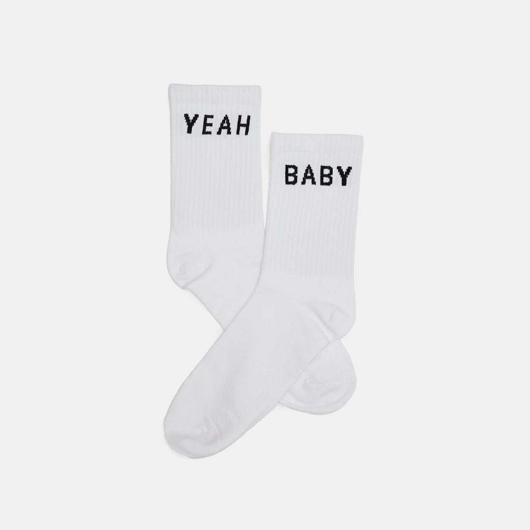 White Yeah Baby Socks - Serge DeNimes